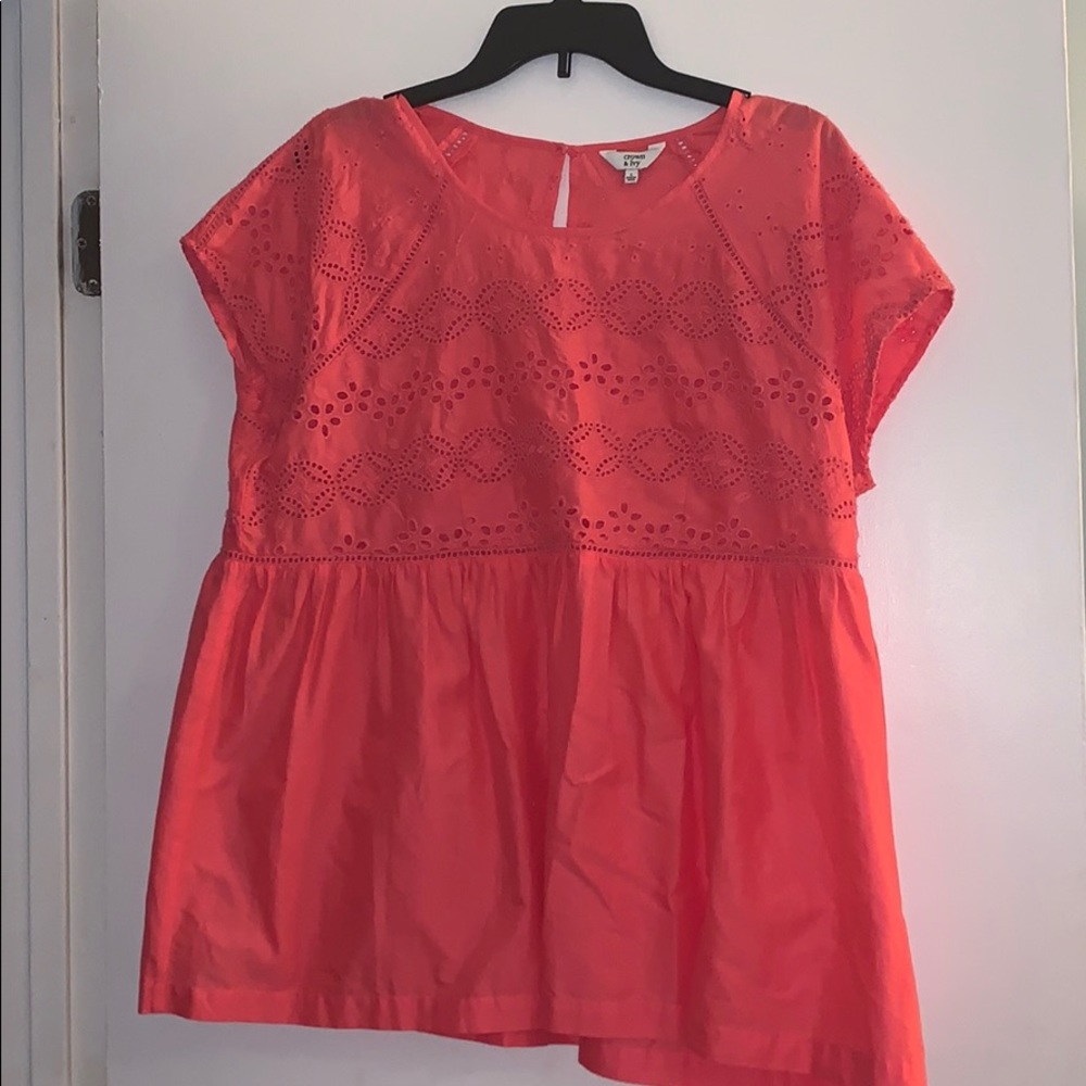 Crown and ivy blouse with floral detail NWOT